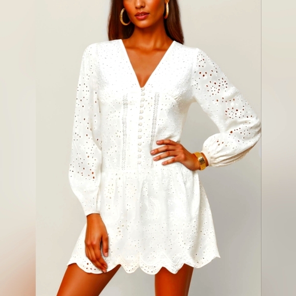 Cien Lace Eyelet Mini Dress - Picture 1 of 6